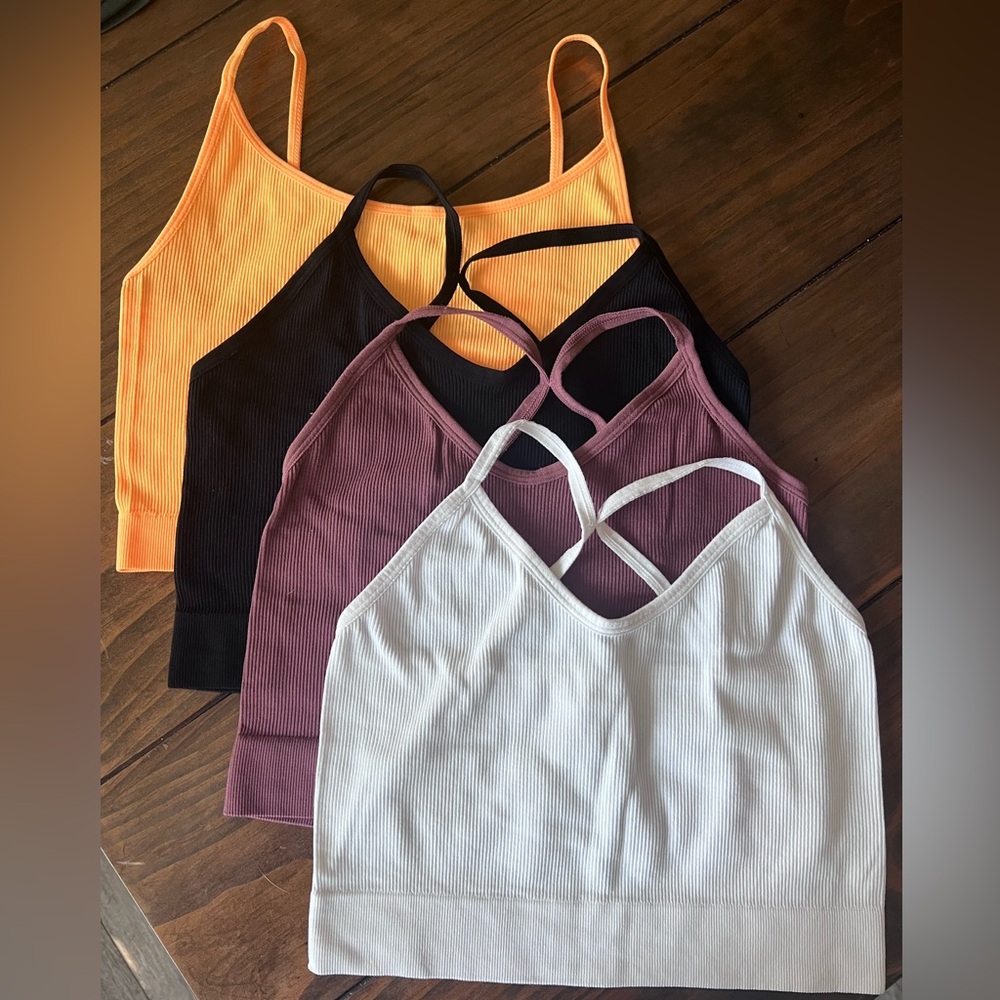Set of 4- Spaghetti Strap Bralettes- Sz M